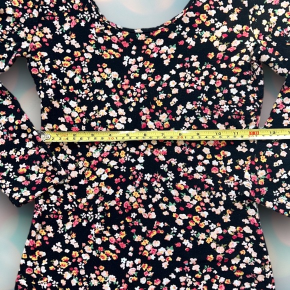 Decree Women’s Black Boho Floral 3/4 Sleeve Bodycon Dress Size XS - Picture 4 of 6